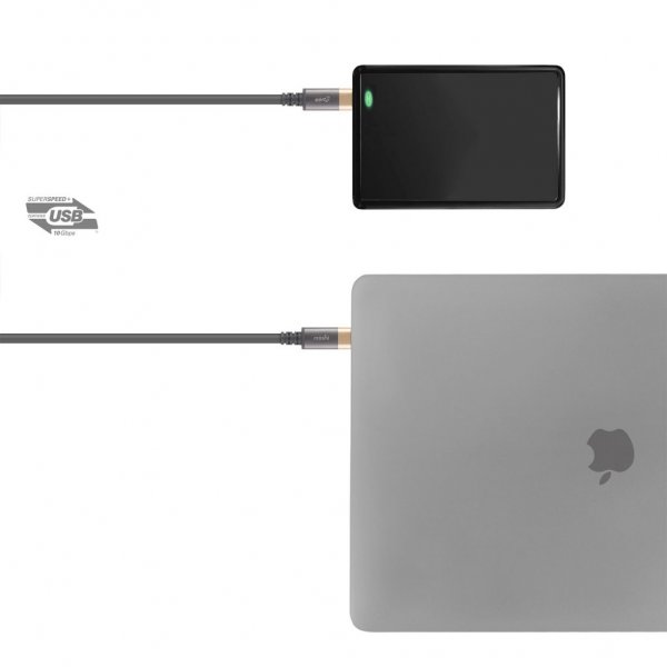 Moshi USB-C/USB-C Monitor Cable 1m Grå/Guld