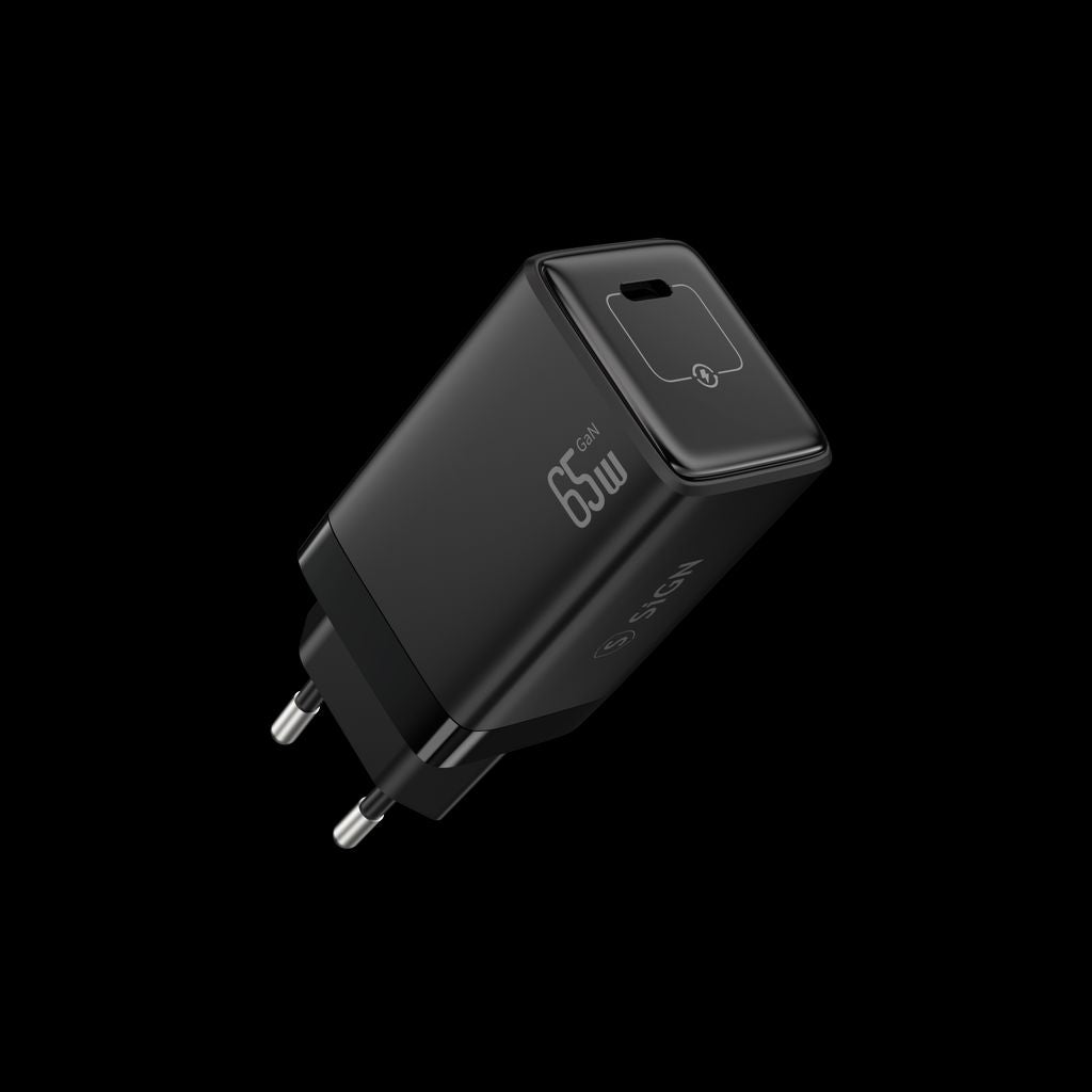 SiGN 65W Snabbladdare USB-C PD Svart