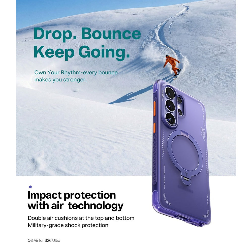 Torras Samsung Galaxy S26 Ultra Skal Ostand Q3 Air Violet Surge