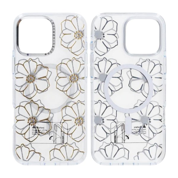 iPhone 16 Pro Max Skal Mönster MagSafe Blommor