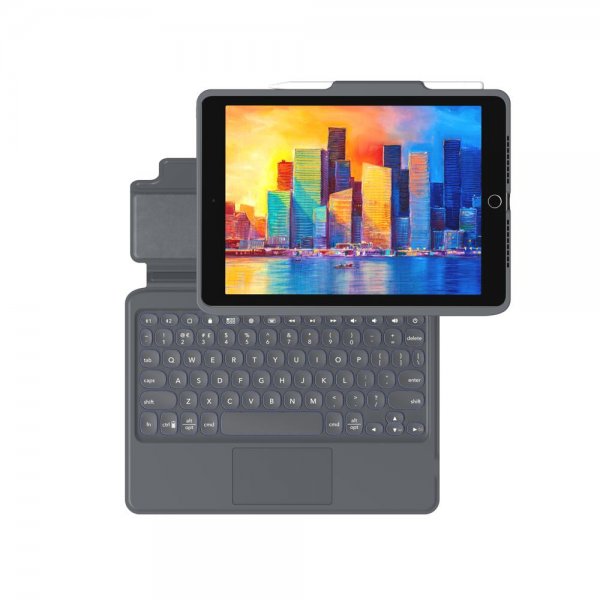 ZAGG iPad 10.2 Fodral med tangentbord Pro Keys with Trackpad Nordic Svart Grå