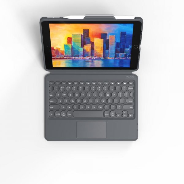 ZAGG iPad 10.2 Fodral med tangentbord Pro Keys with Trackpad Nordic Svart Grå