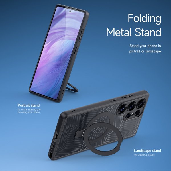Dux Ducis Samsung Galaxy S25 Ultra Skal Aimo Series MagSafe Kickstand Svart