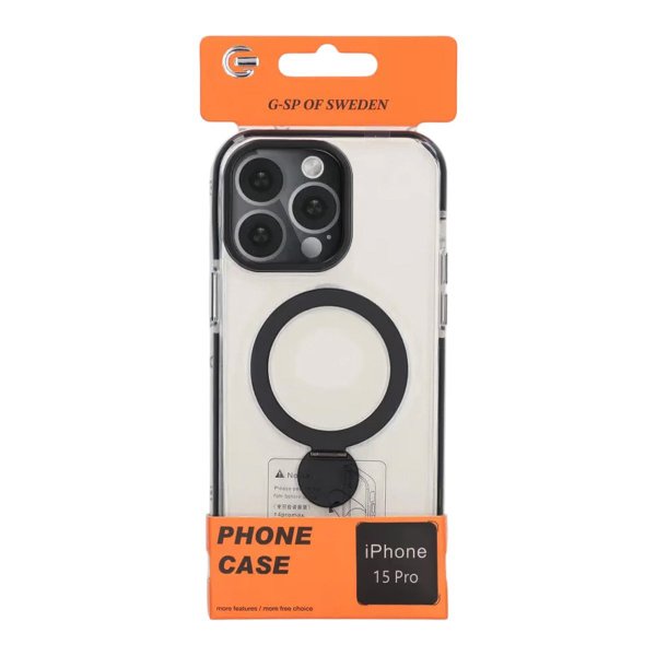 iPhone 15 Pro Skal Ringstativ MagSafe Svart