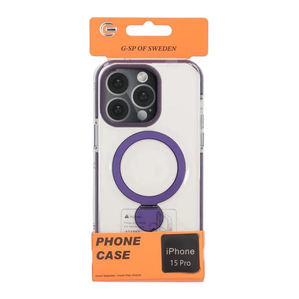 iPhone 15 Pro Skal Ringstativ MagSafe Lila