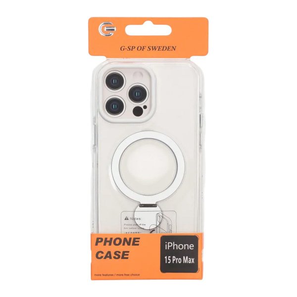 iPhone 15 Pro Max Skal Ringstativ MagSafe Transparent