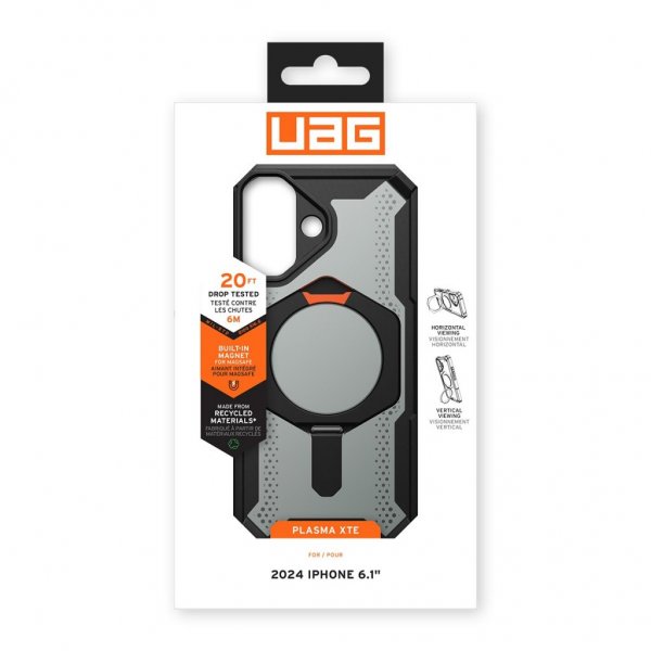 Urban Armor Gear (UAG) iPhone 16 Skal Plasma XTE MagSafe Svart Orange