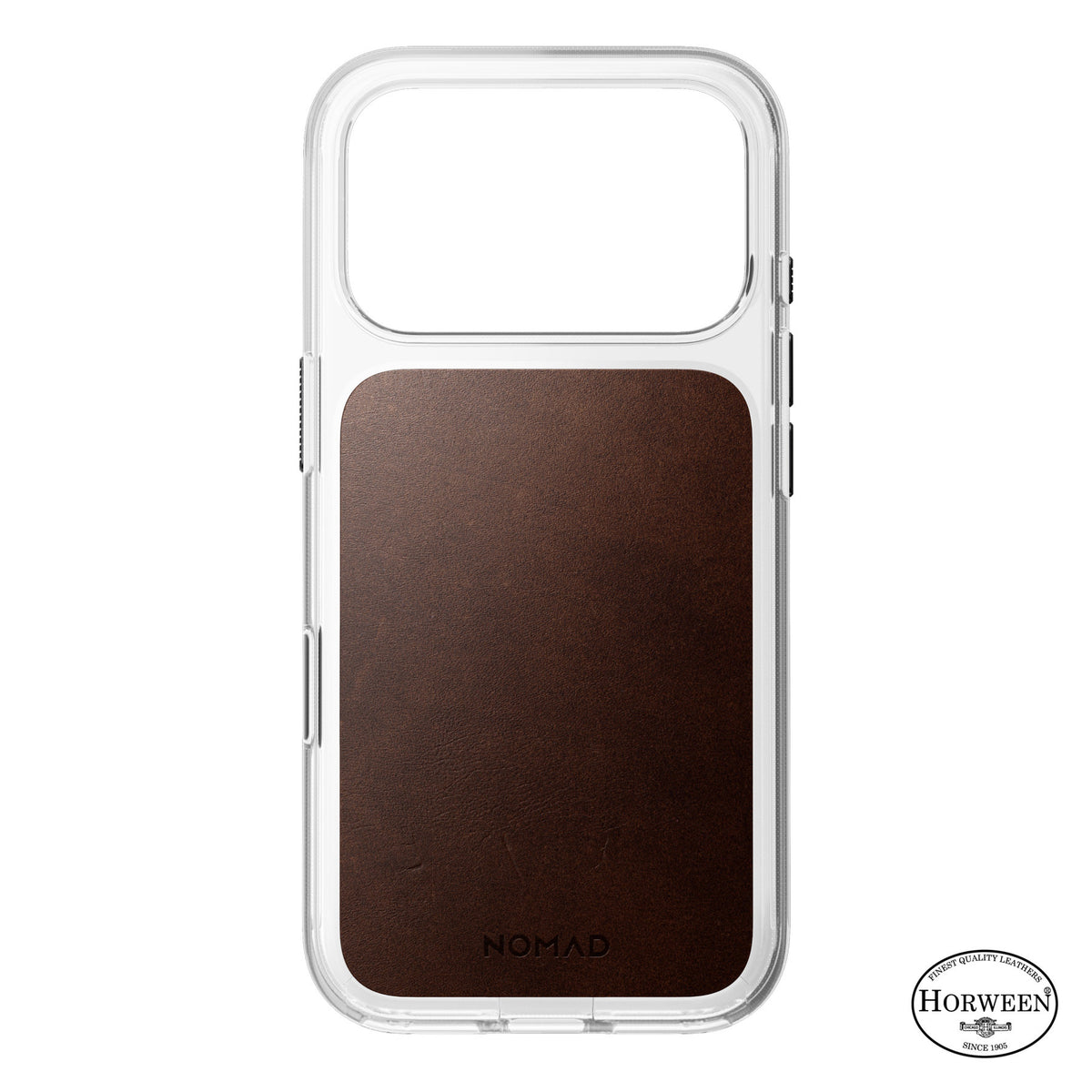 Nomad iPhone 17 Pro/iPhone 18 Pro Skal Clear Leather Case Rustic Brown