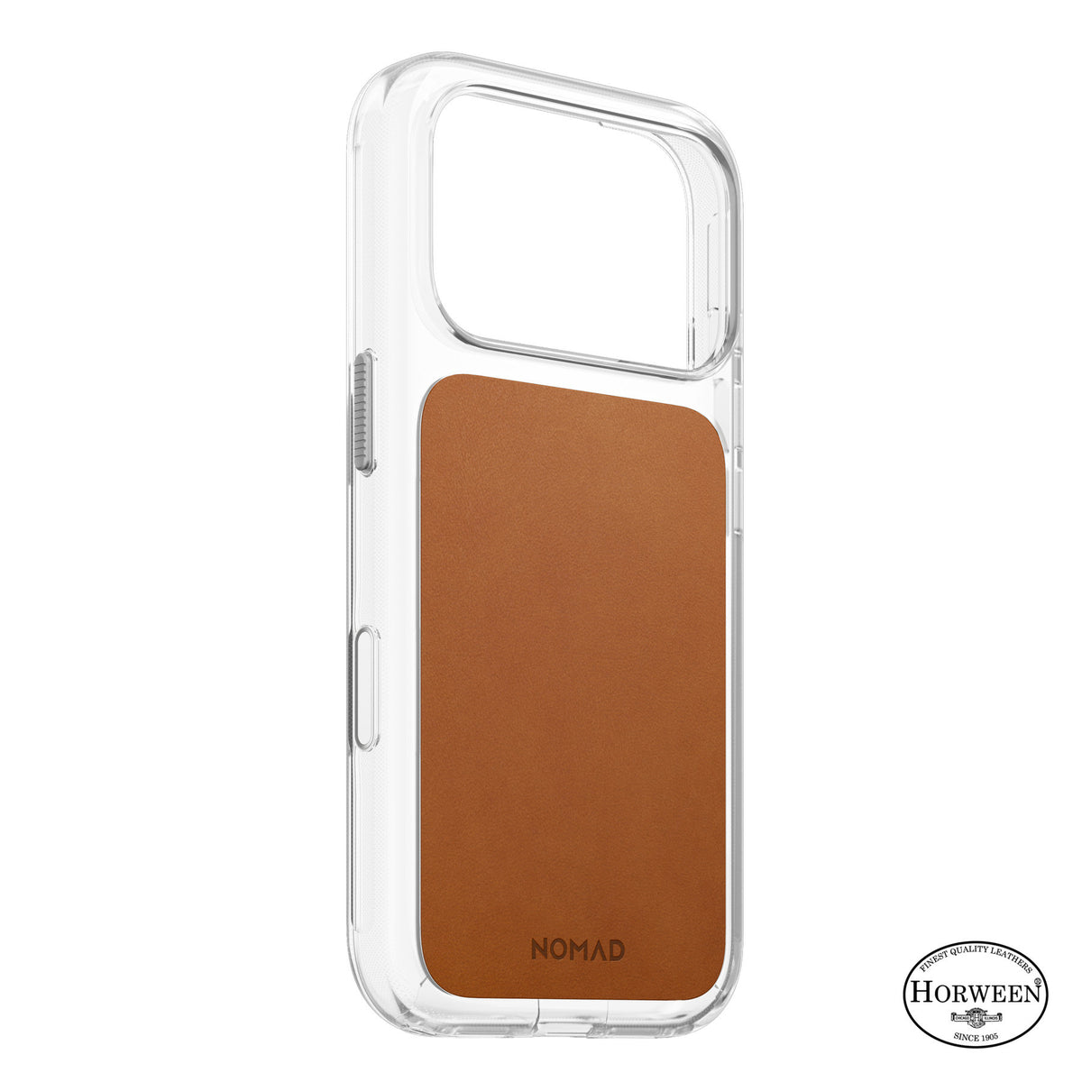 Nomad iPhone 17 Pro/iPhone 18 Pro Skal Clear Leather Case Saddle