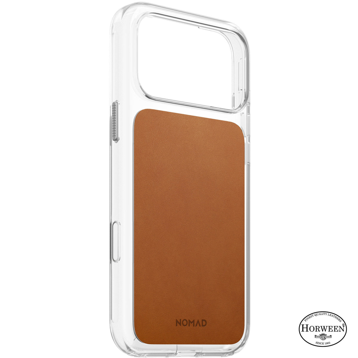 Nomad iPhone 17 Pro Max/iPhone 18 Pro Max Skal Clear Leather Case Saddle