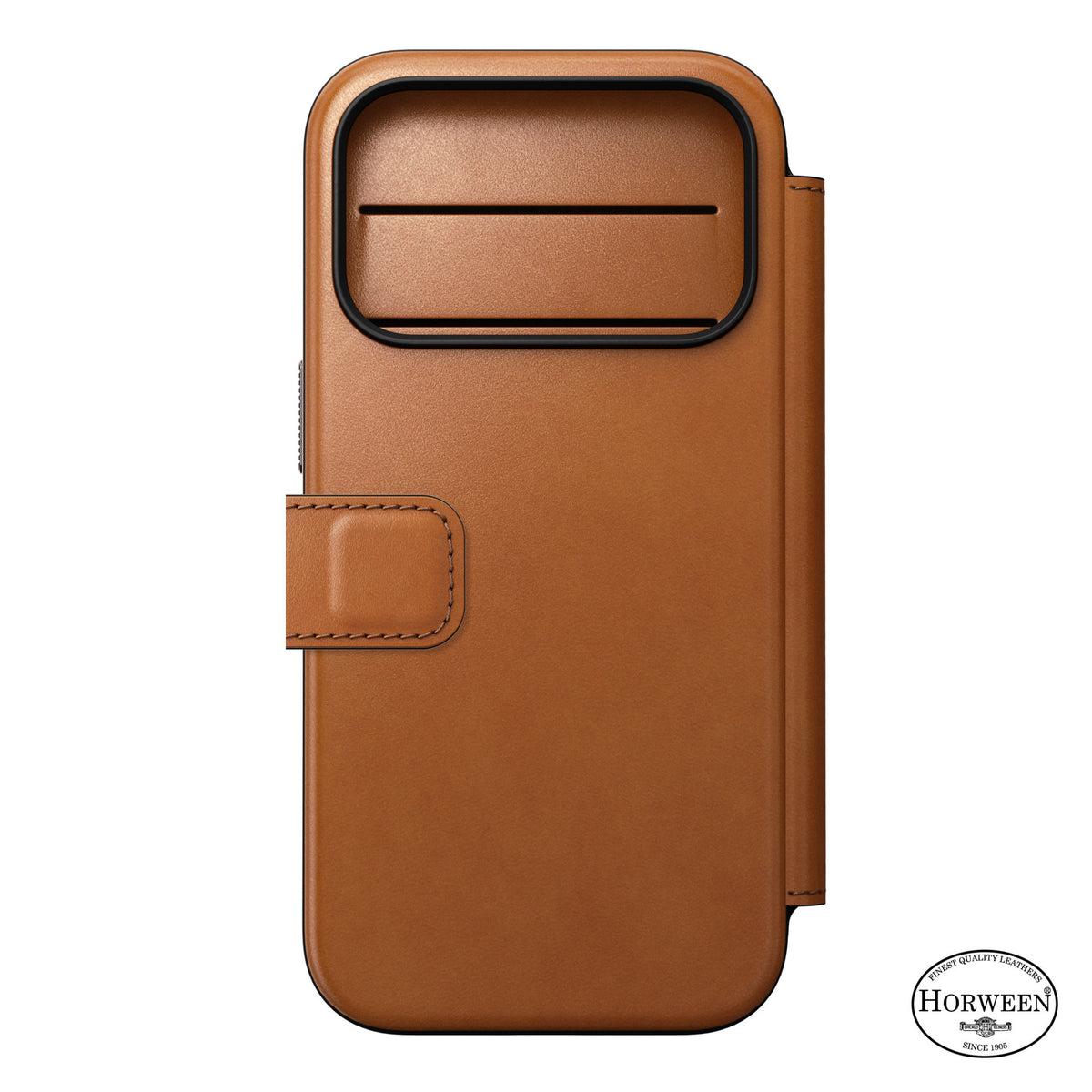 Nomad iPhone 17 Pro/iPhone 18 Pro Fodral Modern Leather Folio Horween Saddle