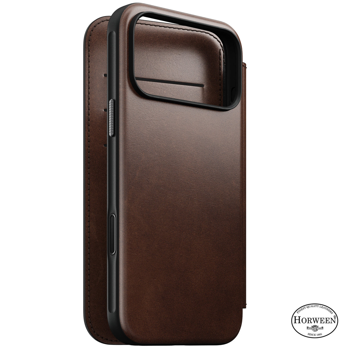 Nomad iPhone 17 Pro Max/iPhone 18 Pro Max Fodral Modern Leather Folio Horween Rustic Brown