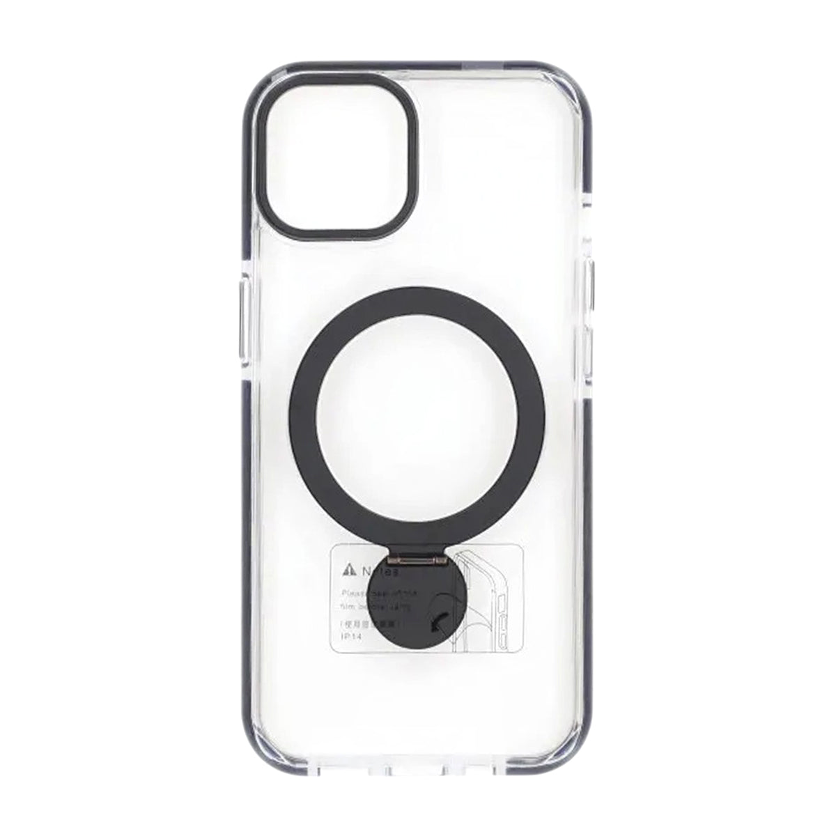 iPhone 13/14 Skal Ringstativ MagSafe Transparent Svart