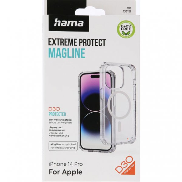 Hama iPhone 14 Pro Skal Extreme Protect MagLine Transparent