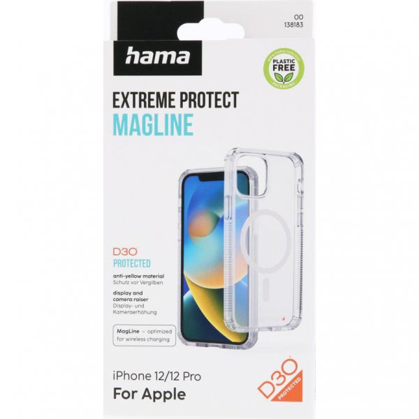 Hama iPhone 12/iPhone 12 Pro Skal Extreme Protect MagLine Transparent