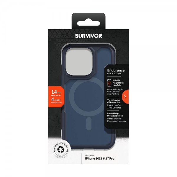 Survivor iPhone 13 Pro Skal Endurance MagSafe Storm Blue