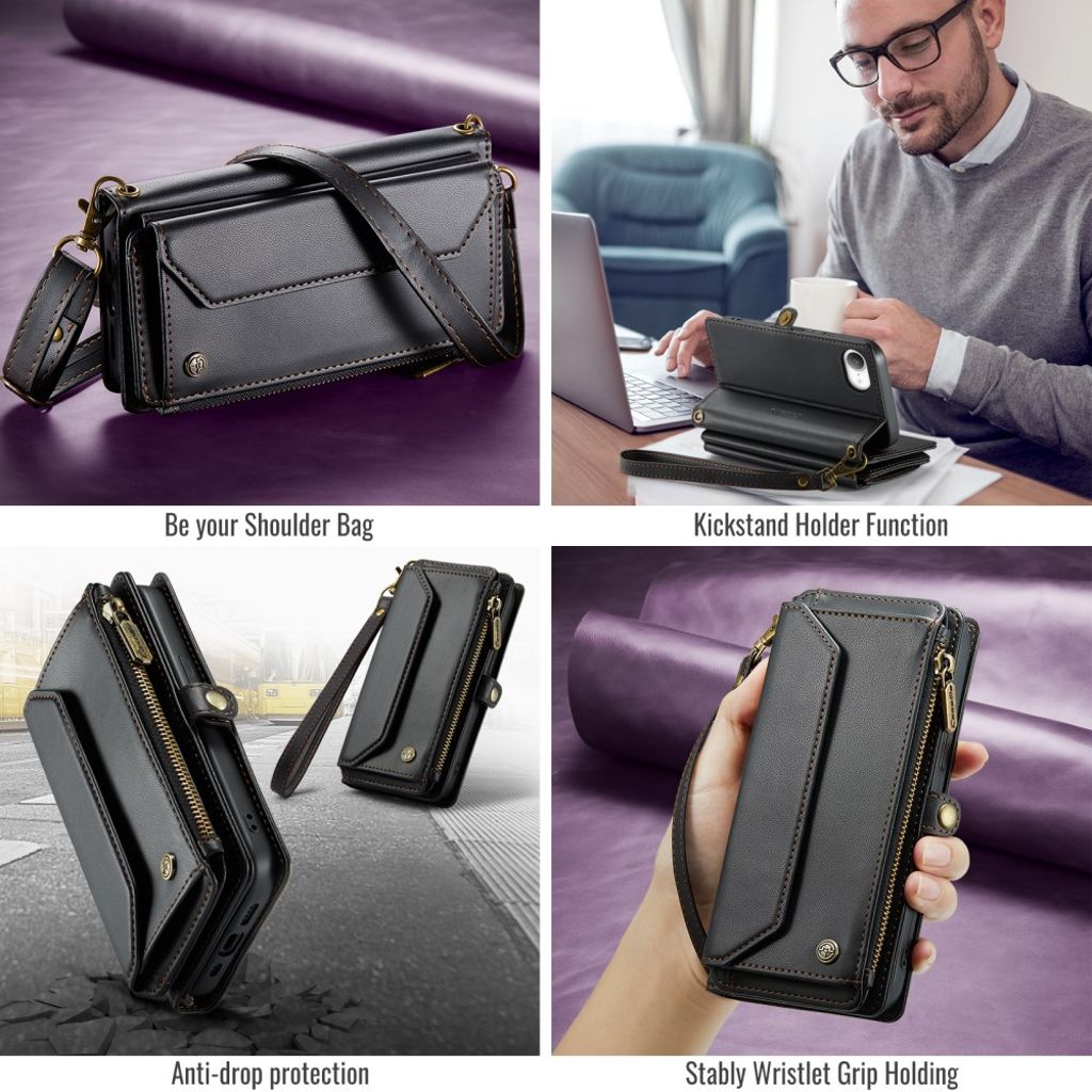 CaseMe iPhone 16e/iPhone 17e Fodral C36 Series Svart