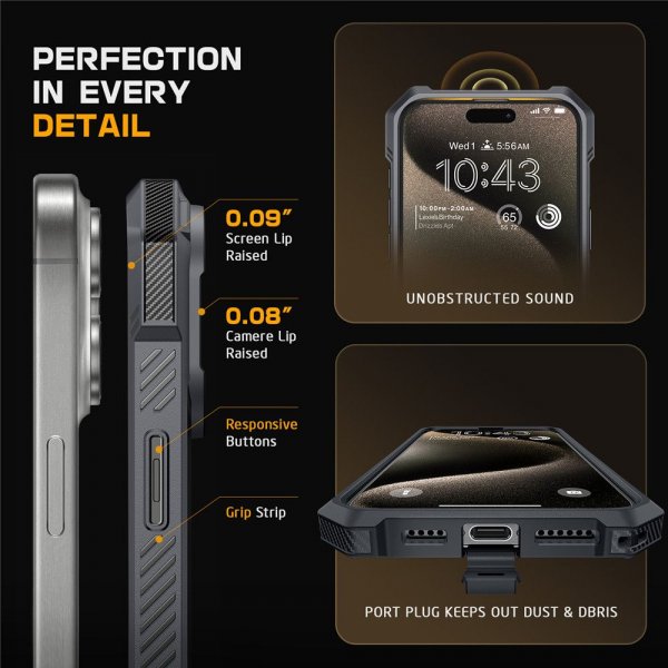 Supcase iPhone 16 Pro Skal UB Grip MagSafe Grå