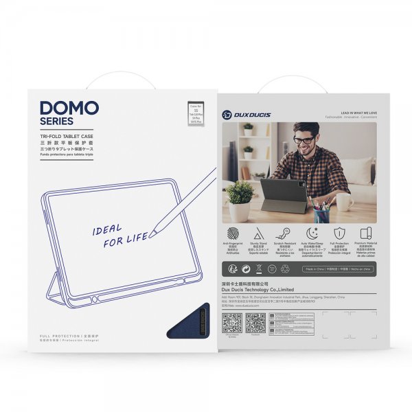 Dux Ducis Samsung Galaxy Tab S9 Plus/S9 FE Plus/S10 Plus Fodral DOMO Series Blå