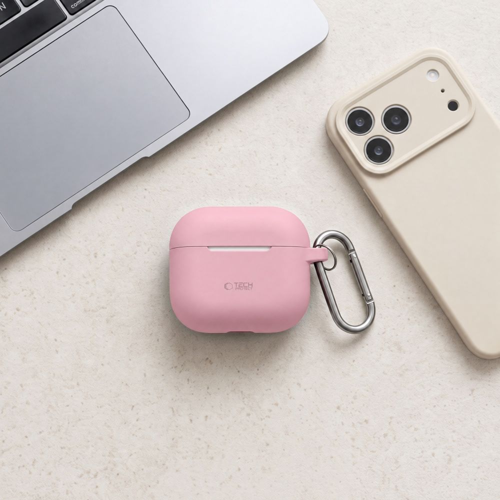 Tech-Protect AirPods 4 Skal Silicone Hook Rosa