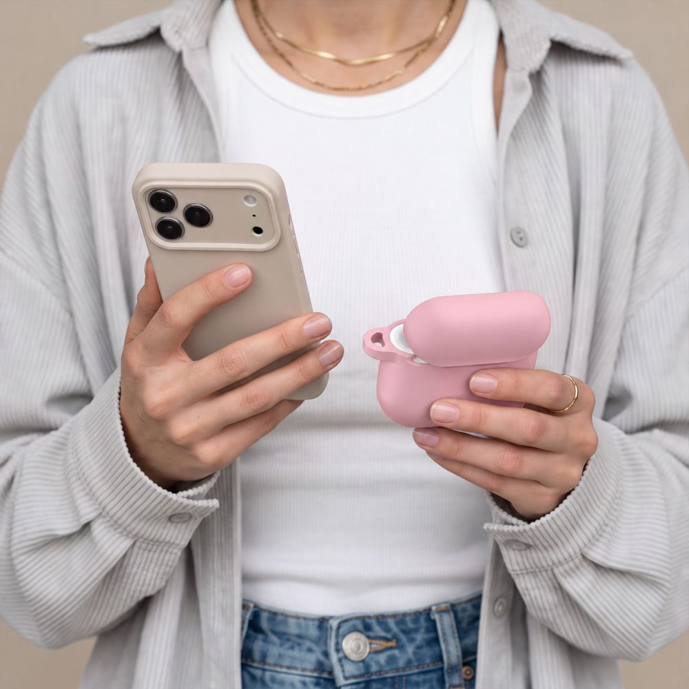 Tech-Protect AirPods 4 Skal Silicone Hook Rosa