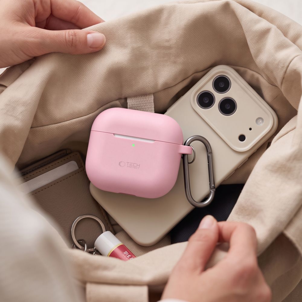 Tech-Protect AirPods 4 Skal Silicone Hook Rosa