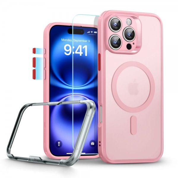 ESR iPhone 16 Pro Max Skal och Skärmskydd Classic Pro MagSafe Set Rosa