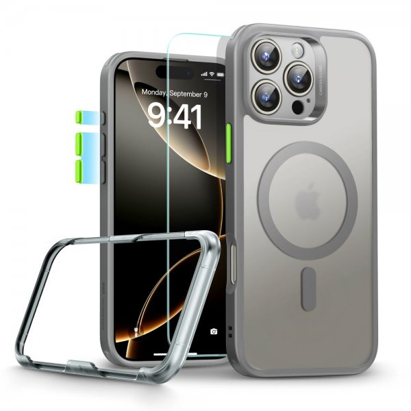 ESR iPhone 16 Pro Skal och Skärmskydd Classic Pro MagSafe Set Grå