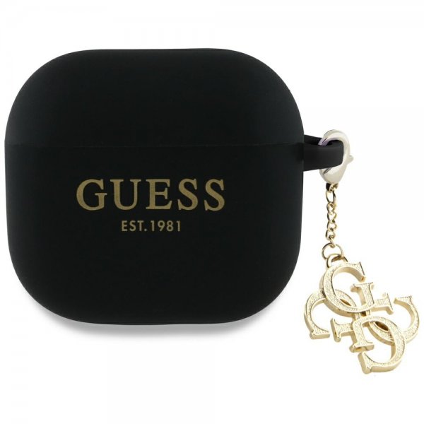 Guess AirPods 4 Skal Classic Logo 4G Charm Svart