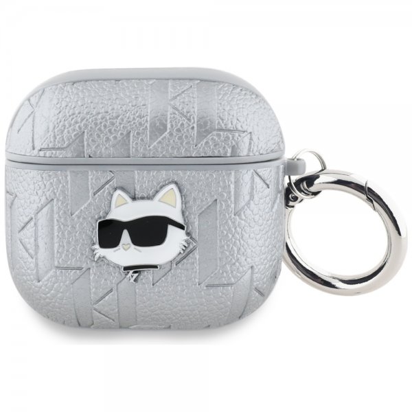 Karl Lagerfeld AirPods 4 Skal Monogram Choupette Silver