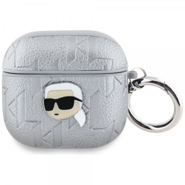 Karl Lagerfeld AirPods 4 Skal Monogram Karl Silver