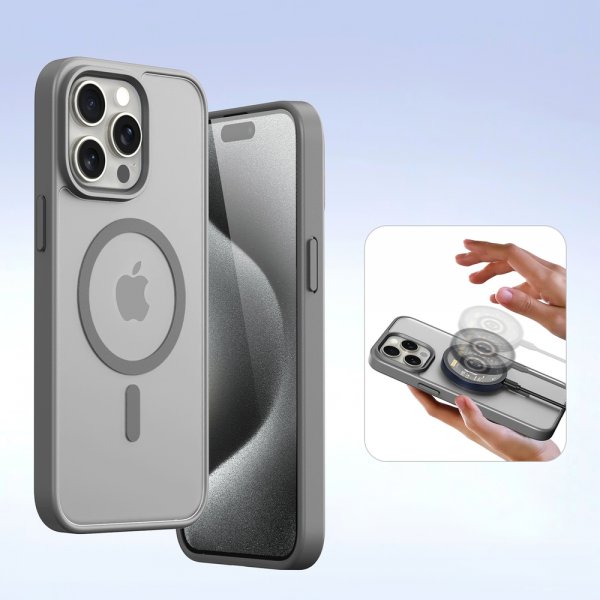 Dux Ducis iPhone 15 Pro Fodral 2-i-1 Lawa Series MagSafe Grå