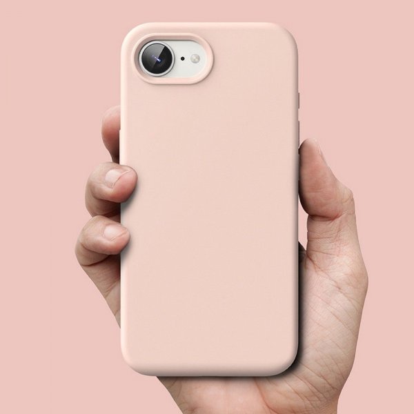 Ringke iPhone 16e/iPhone 17e Skal Silicone Magnetic Pink Sand