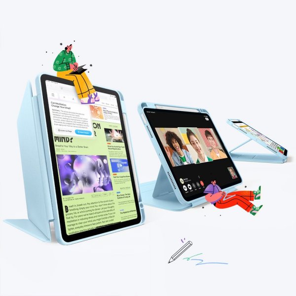 ESR iPad 10.9 (gen 10)/iPad 11 (A16) Fodral Flip Hybrid Ljusblå