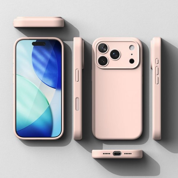 Ringke iPhone 17 Pro Skal Silicone Magnetic Pink Sand