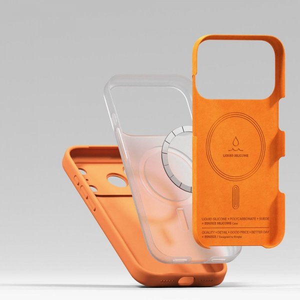 Ringke iPhone 17 Pro Skal Silicone Magnetic Tangerine