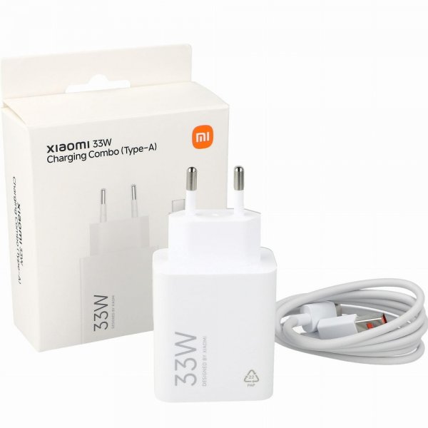 Xiaomi Original Laddare med USB-C kabel 33W Charging Combo 3A Type-A