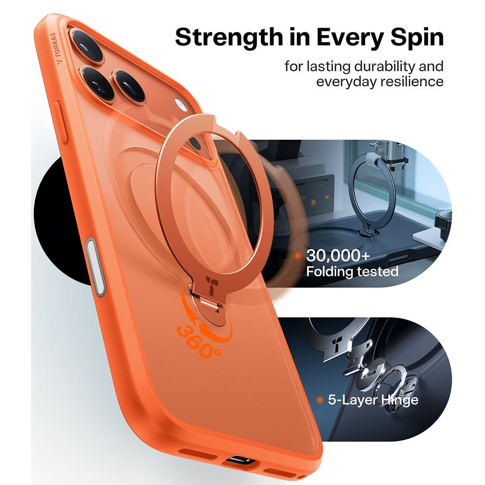 Torras iPhone 17 Pro Max Skal Ostand Q3 Spin Energy Orange