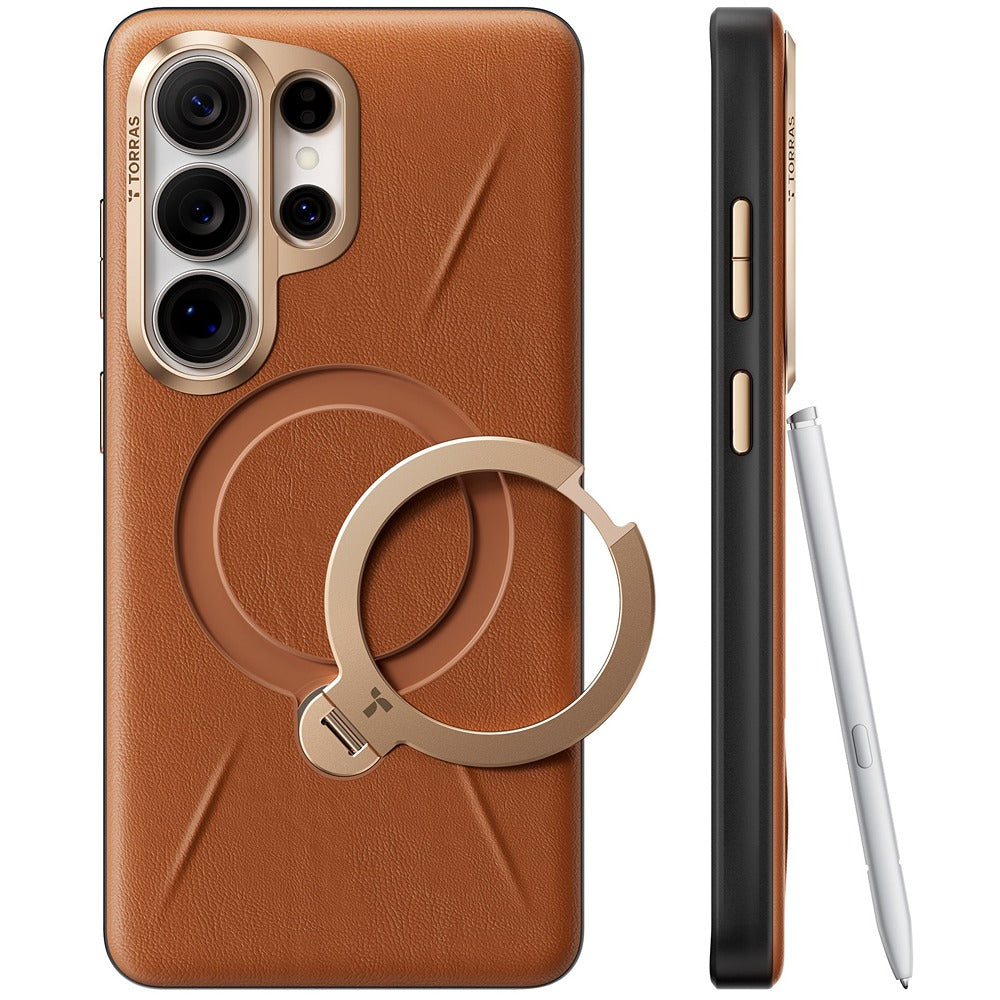 Torras Samsung Galaxy S26 Ultra Skal Ostand Q3 Vegskin Amber Brown