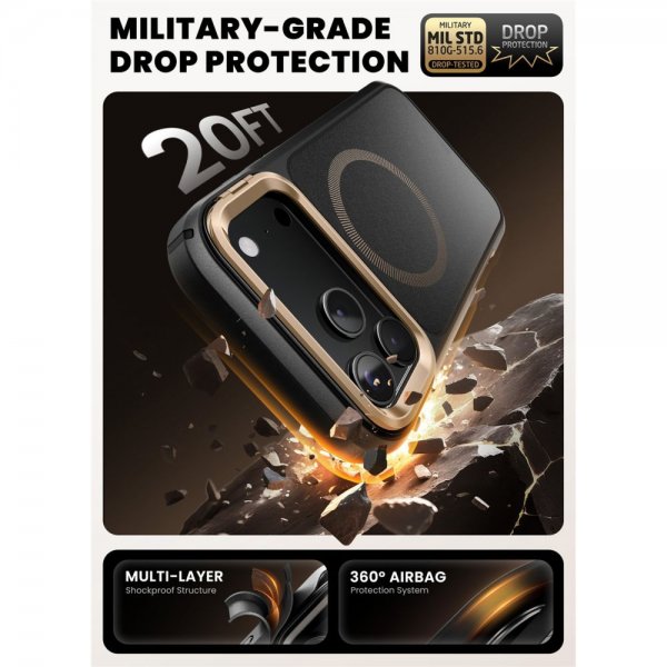 Supcase iPhone 17 Pro Skal Ares Flip MagSafe Guld