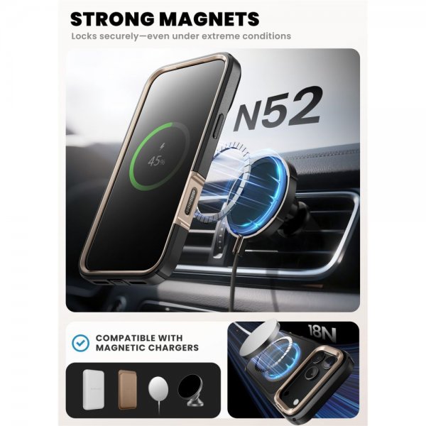 Supcase iPhone 17 Pro Max Skal Ares Flip MagSafe Guld