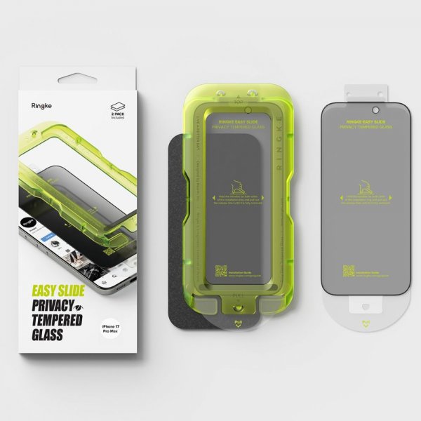 Ringke iPhone 17 Pro Skärmskydd Easy Slide Privacy 2-pack