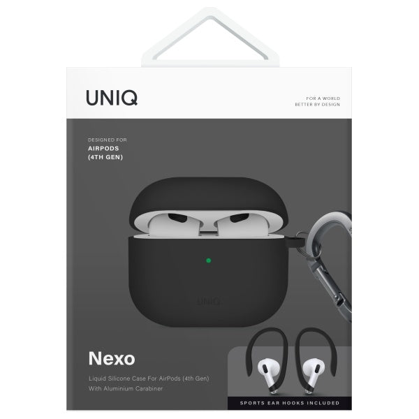 UNIQ AirPods 4 Skal med Earhooks Nexo Svart