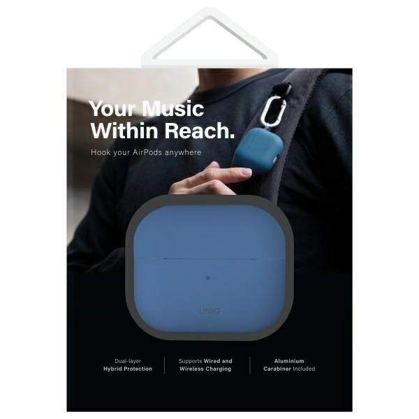 UNIQ AirPods 4 Skal med Earhooks Nexo Blå