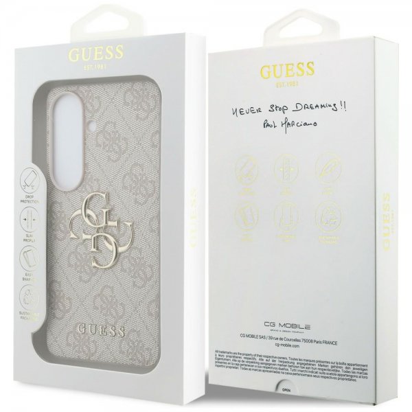 Guess Samsung Galaxy S26 Plus Skal 4G Metal Logo Rosa