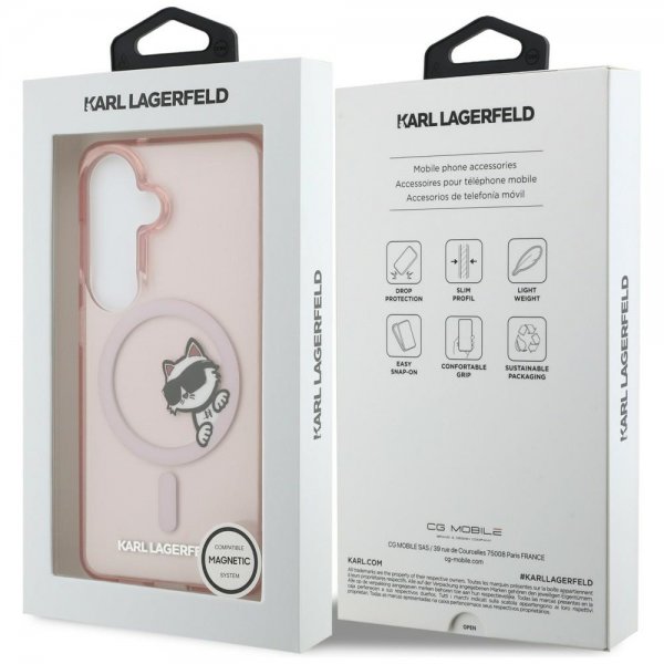 Karl Lagerfeld Samsung Galaxy S26 Skal Choupette Peekaboo MagSafe Rosa