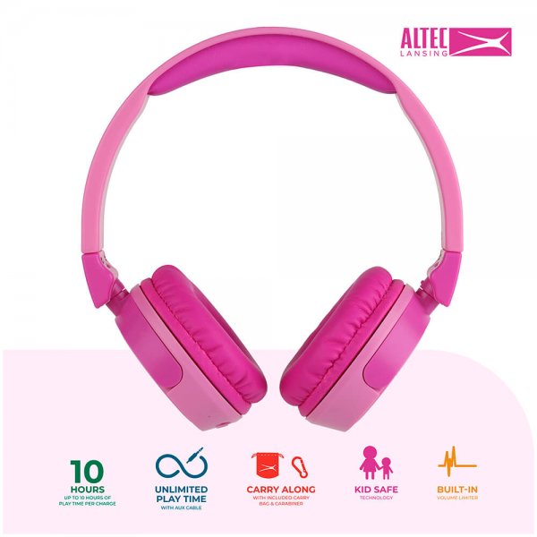 Altec Lansing Hörlurar Barn Trådlös 2in1 On-Ear Rosa