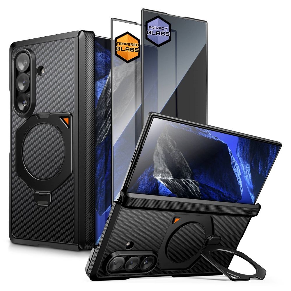Supcase Samsung Galaxy Z Fold 8 Ultra Skal Aero MagSafe Kolfiber Svart