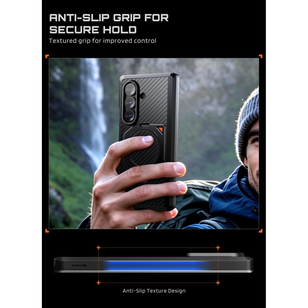 Supcase Samsung Galaxy Z Fold 8 Ultra Skal Aero MagSafe Kolfiber Svart