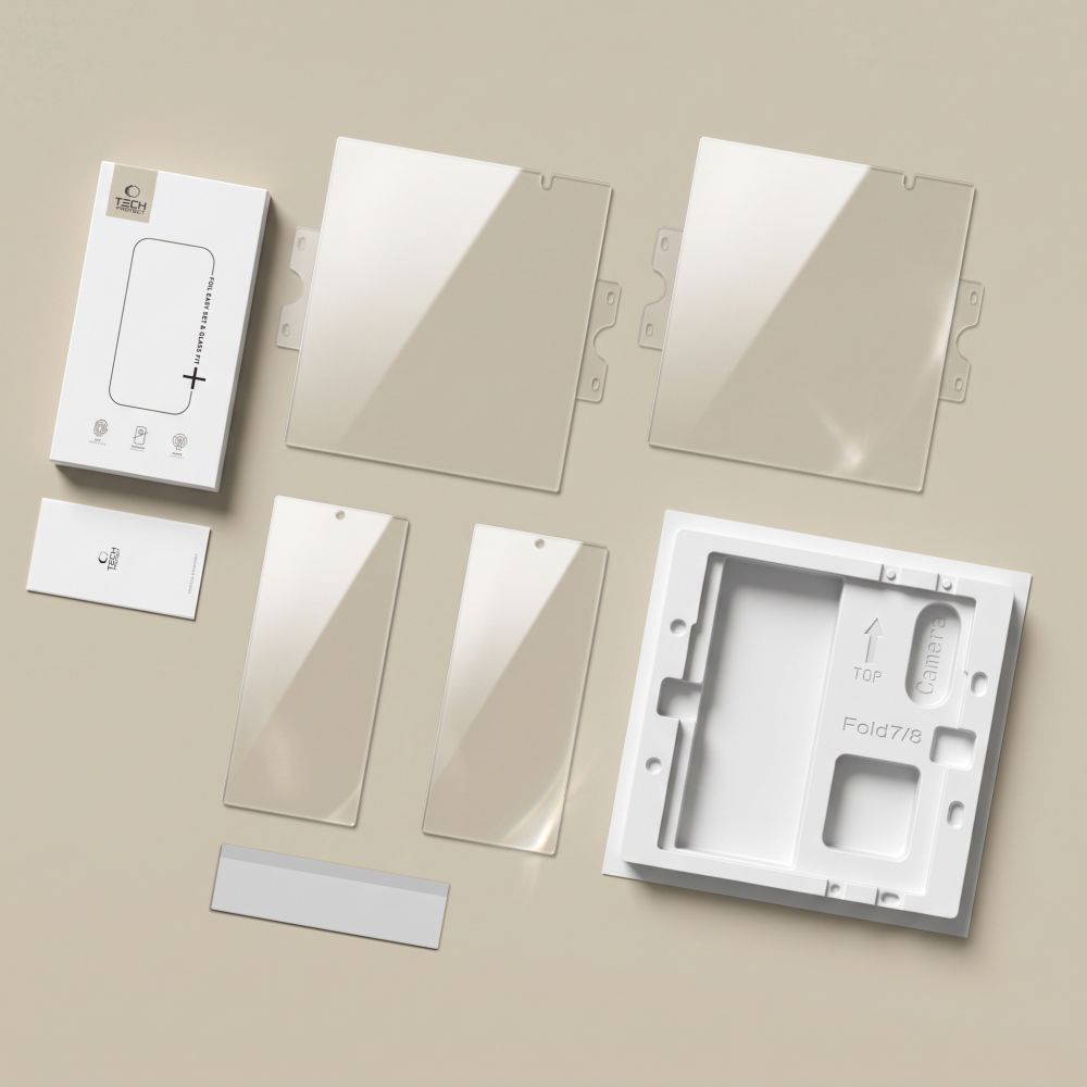 Tech-Protect Samsung Galaxy Z Fold 8 Ultra Skärmskydd Easy Set & Glass Fit 4-pack